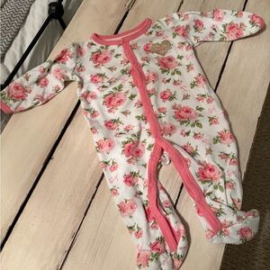3 for $10 - Betsey Johnson Pink Floral Baby Footie